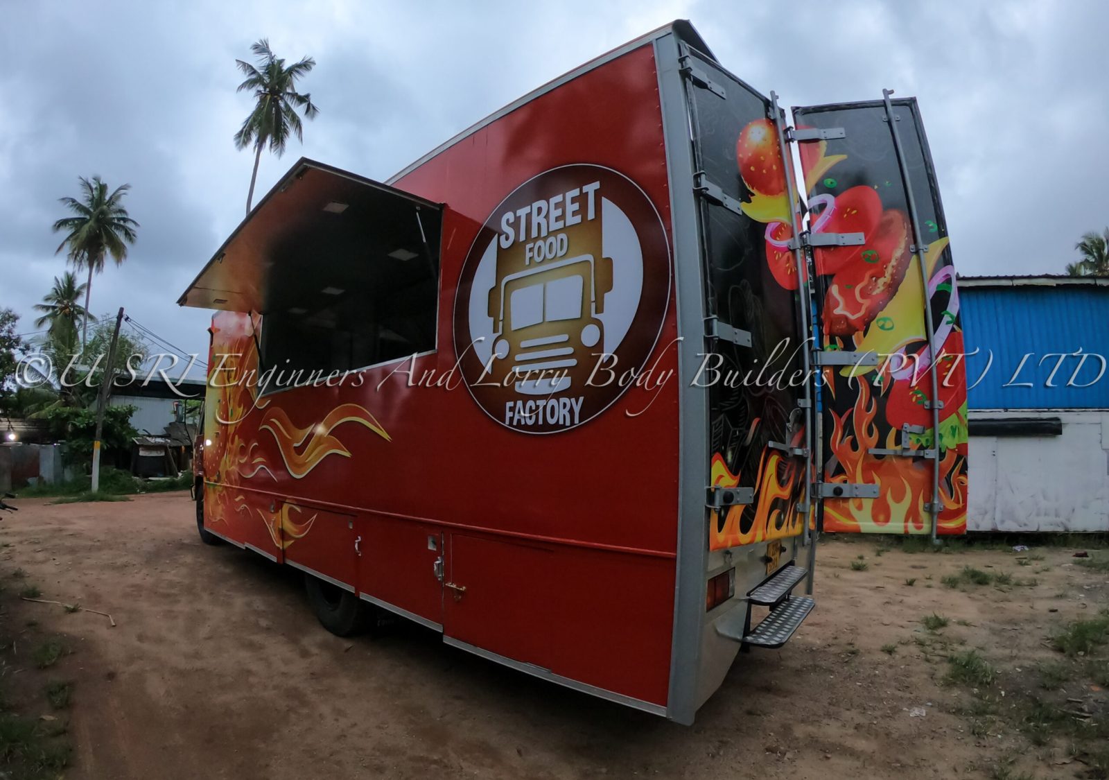 Mobile kitchen body built for a 20 ft truck by USRI Lorry Body Sri Lanka