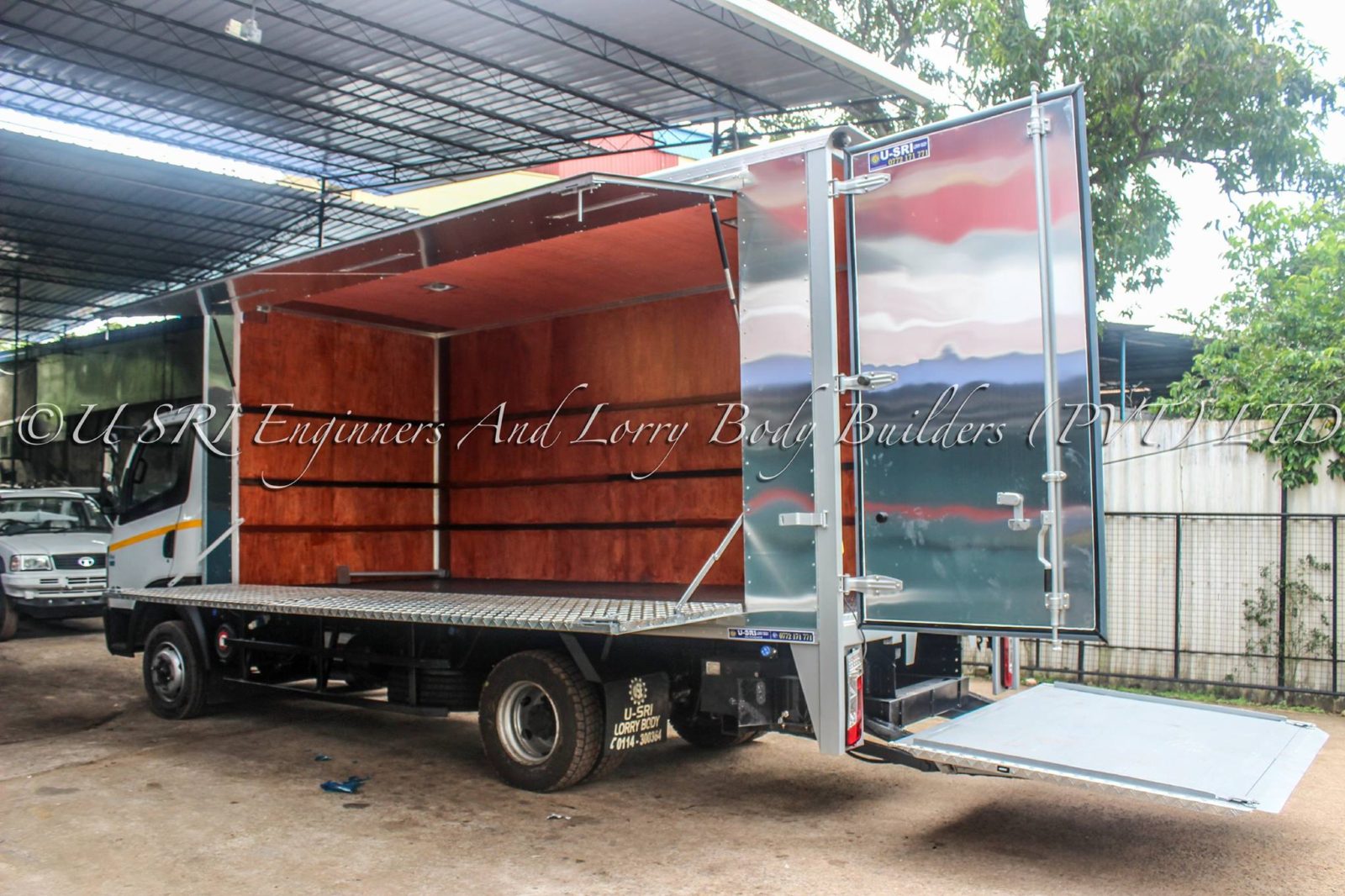 Promotion truck with hydraulic power gate built by USRI Lorry Body Sri Lanka
